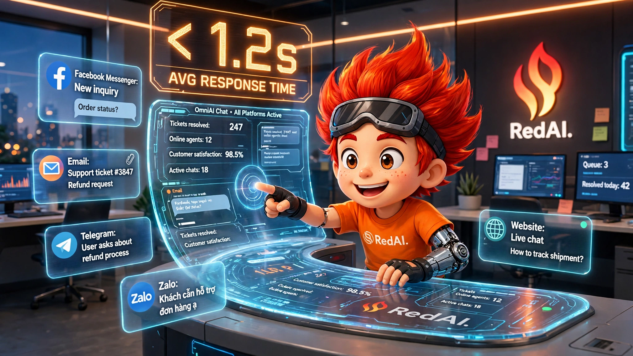 RedAI Live Demo Showcase Đa Kênh